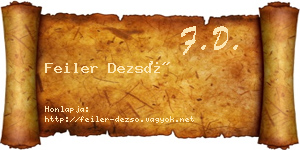 Feiler Dezső névjegykártya